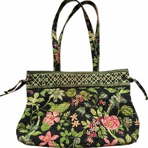 Vera Bradley quilted tote bag Botanica pattern floral retired USA 10”x14”